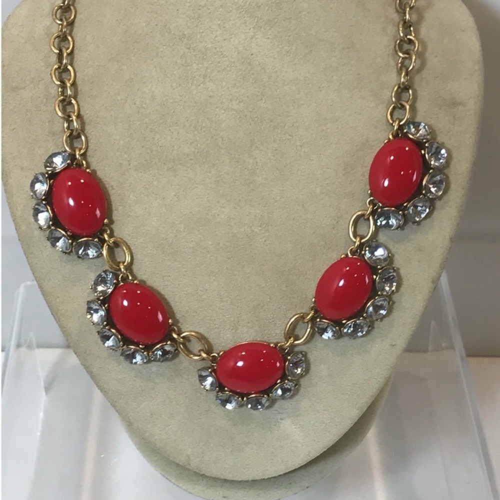 Stella & Dot Cherry Red Mae Statement Necklace
